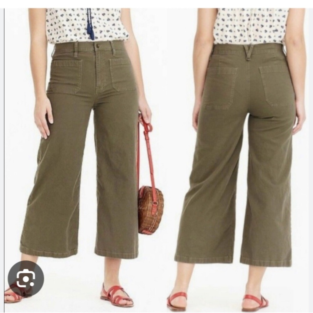 J.Crew Big Sur high rise wide leg cropped pants